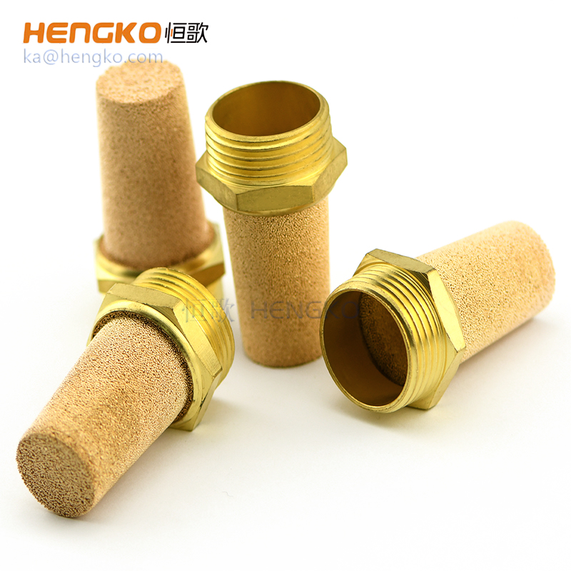HSC型燒結銅氣動排氣消聲器 1/8″ 1/4″ 3/8″ 1/2″工業降噪消聲器